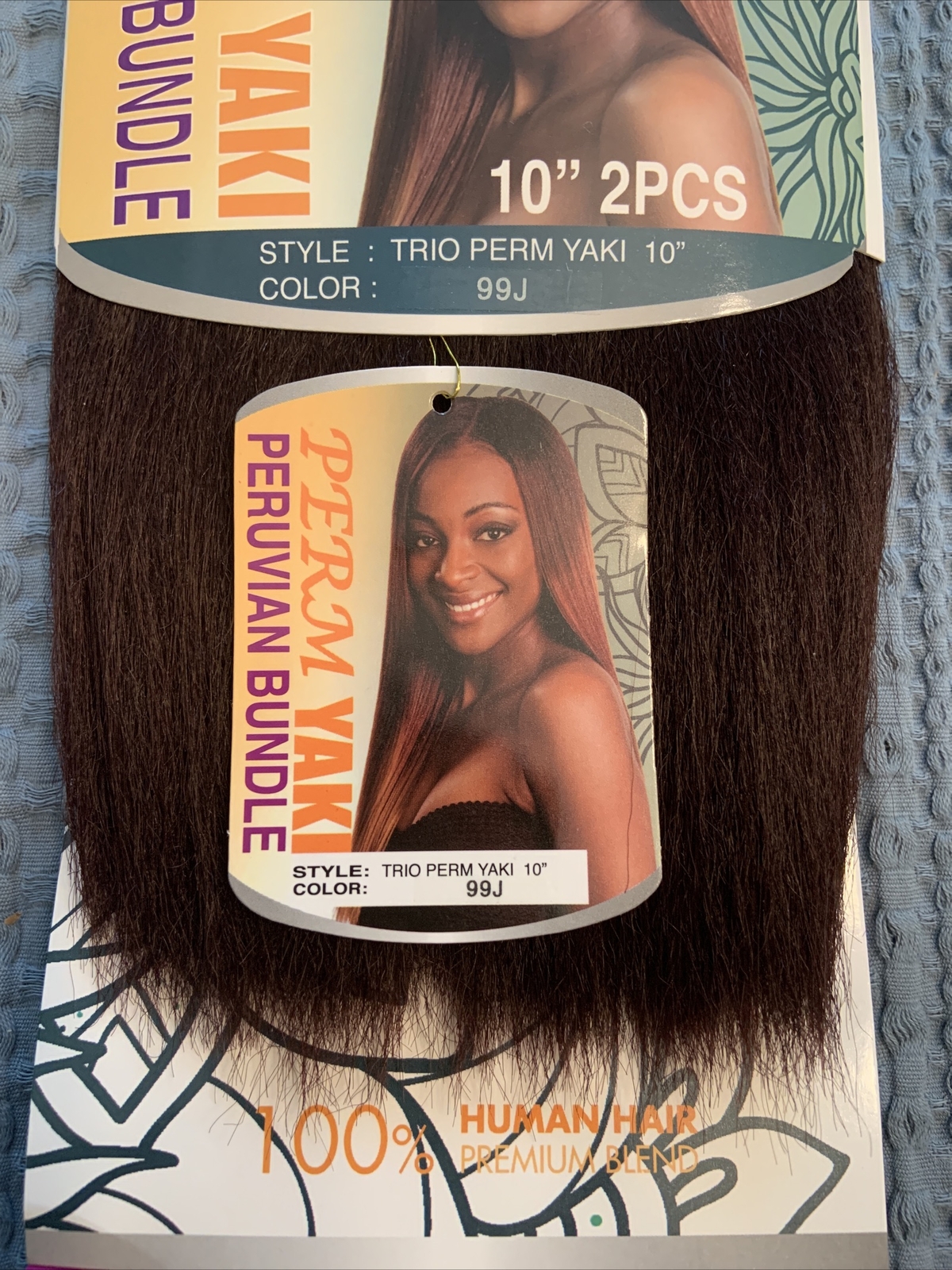 100% Hair Extensions Real Human Hair Perm Yaki Color 99J Dark Red Wine Free Ship