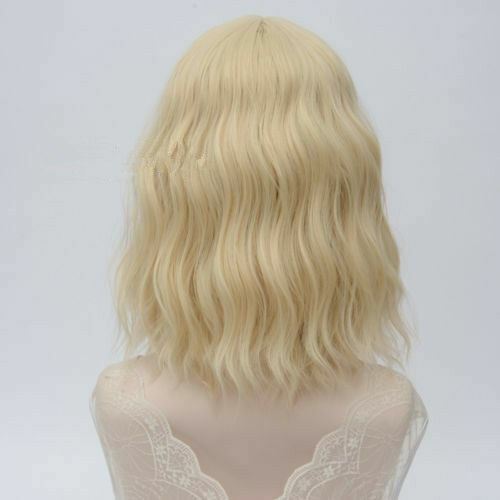35CM Blonde/Orange/Light Pink/Sliver White Curly Lolita Cosplay Wig Halloween