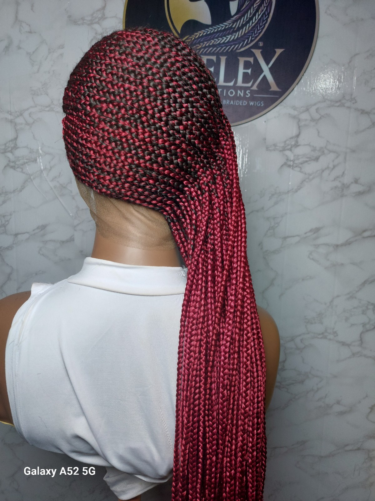 Lemonade Braid In Burgundy With Baby Hair And Adjustable Bands