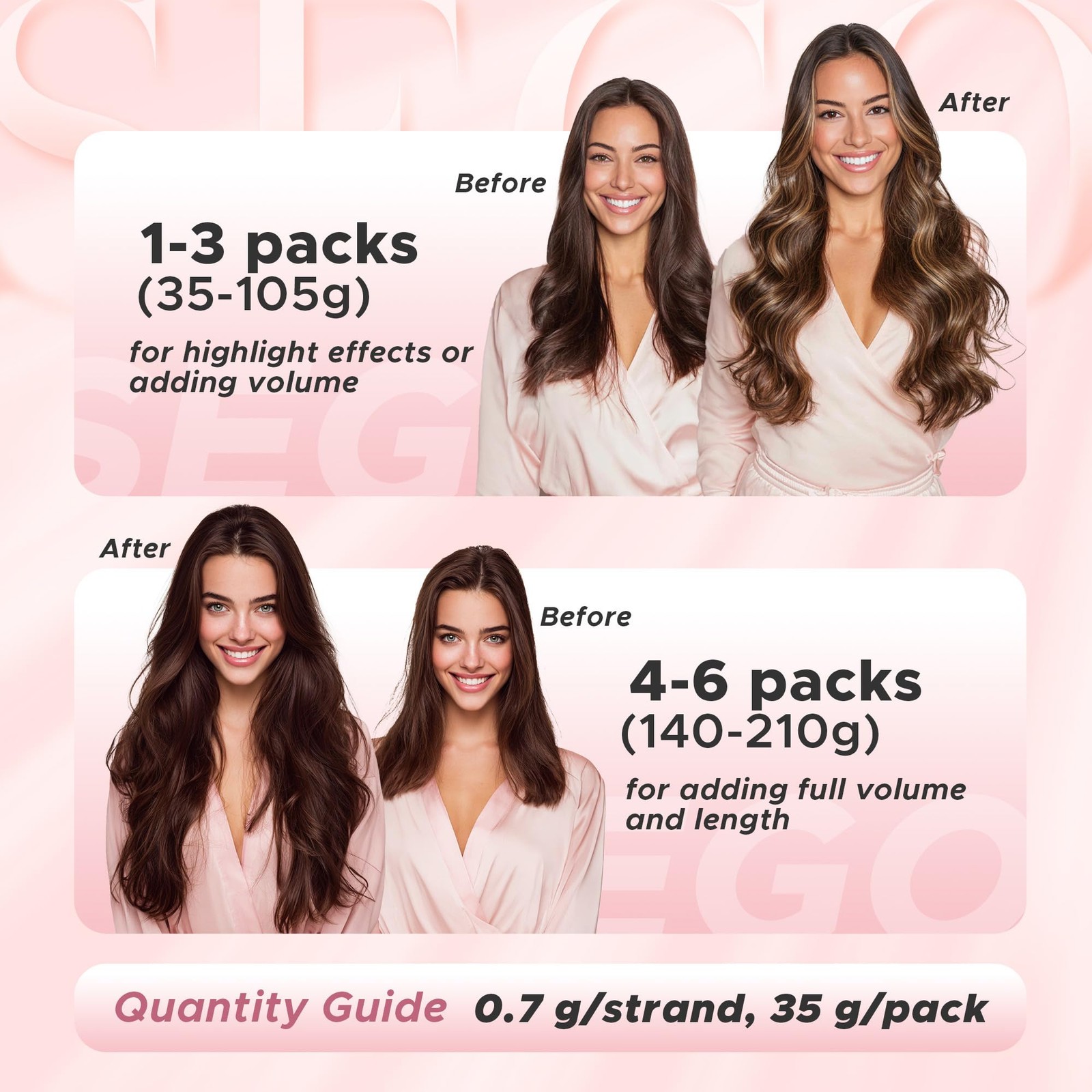 Sego Nano Tip Hair Extensions Human Hair Nano Beads Balayage Seamless Highlight