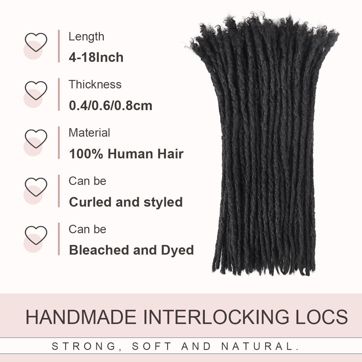 Originea Daixi Handmade Interlocking Locs 100 Real Human Hair Permanent Loc