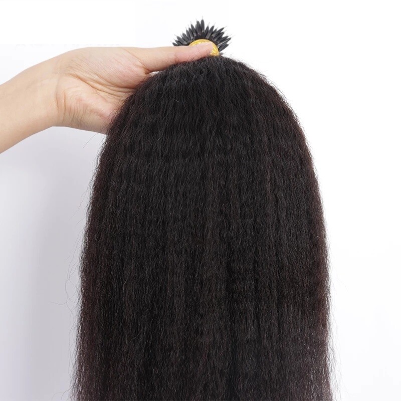 Kinky Straight Nano Ring Human Hair extension Micro Beads Nano I Tip Hair 100g