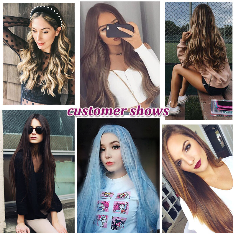 Full Head Set Clip In Hair Extensions Long Soft 100% Real Natural as Human Ombre