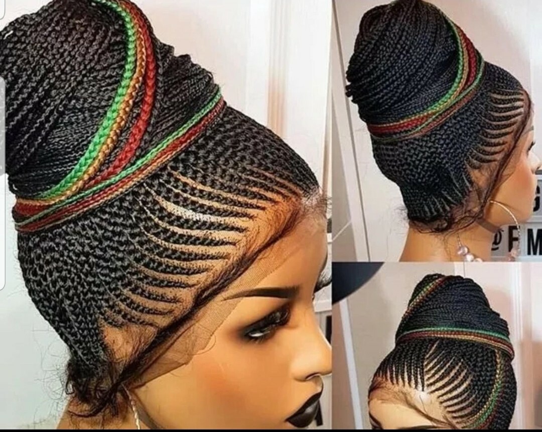 Braided Wig: beautiful cornrow wig.Handmade braided wig. pre-order 2-3WEEKS