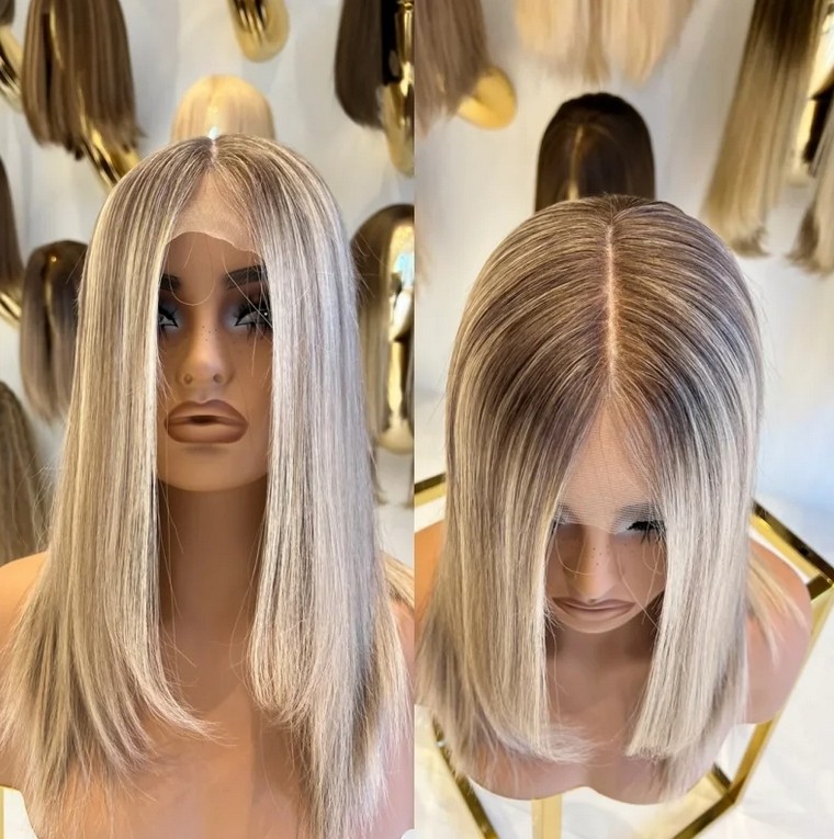 Preplucked Hairline 13x4Ombre Paltinum Blonde Lace Front Wig 100% Human Hair Wig