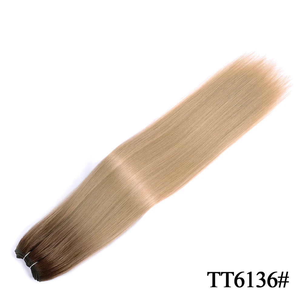 Blonde Ombre Body Wave Hair Bundles Thick Synthetic Hair Extensions Loose Deep