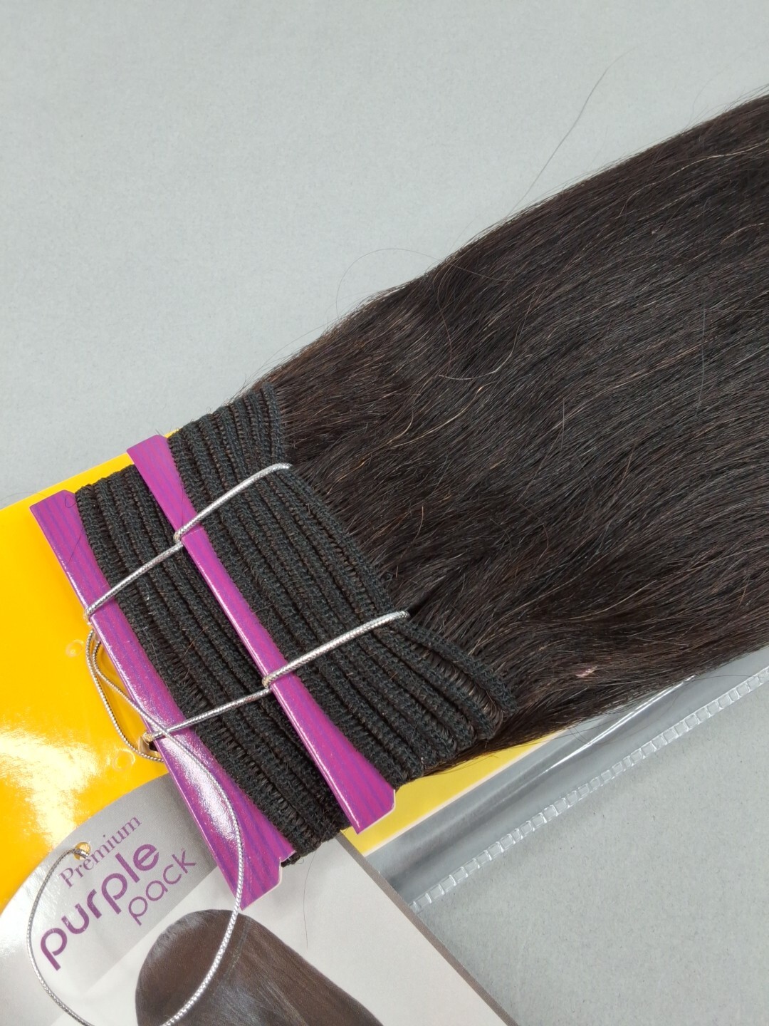 14” Purple Pack LT1B/433 Black & Auburn Yaki Straight 100% Human Hair Extension