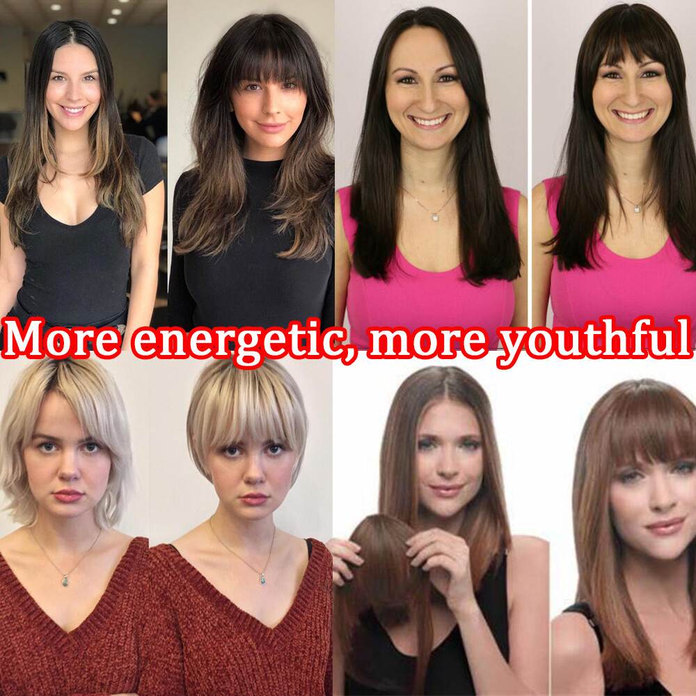 REMY Fringe Bangs Clip In 100% Human Hair Extensions Thin Wispy Front Hairpieces