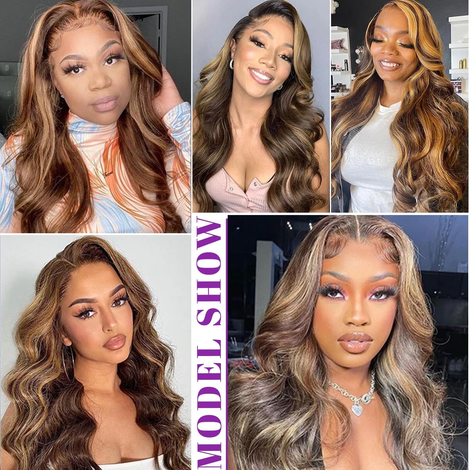 Airnext Highlight Human Hair Bundles Ombre 4/27 Body Wave Bundles Human Hair