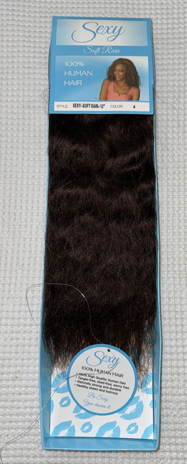 Sexy Soft Rain 100% Comfortable Human Hair 12 IN WEFT COLOR 4 BROWN RETAIL: $46