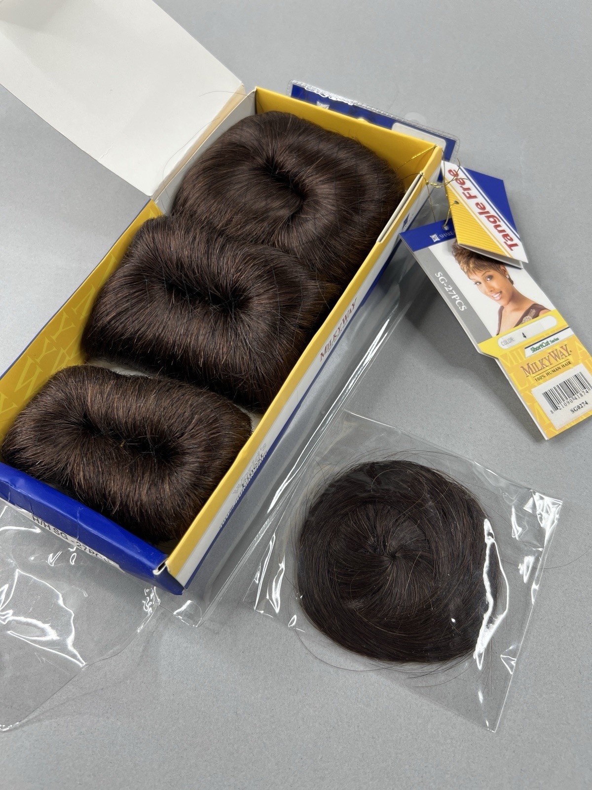 Milky Way #4 Dark Brown Human Hair 27 Pc Piece Track Weft Extensions Short Style