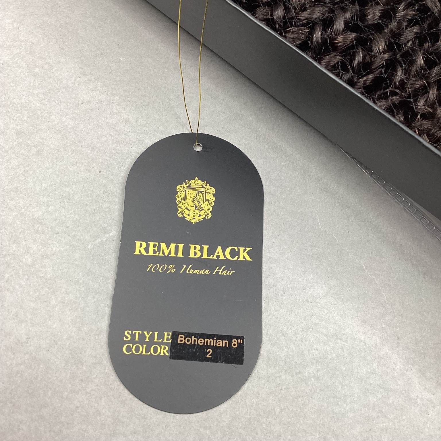 REMI BLACK Bohemian 8″ Curly Human Hair Extensions Color 2 (3 Pcs)