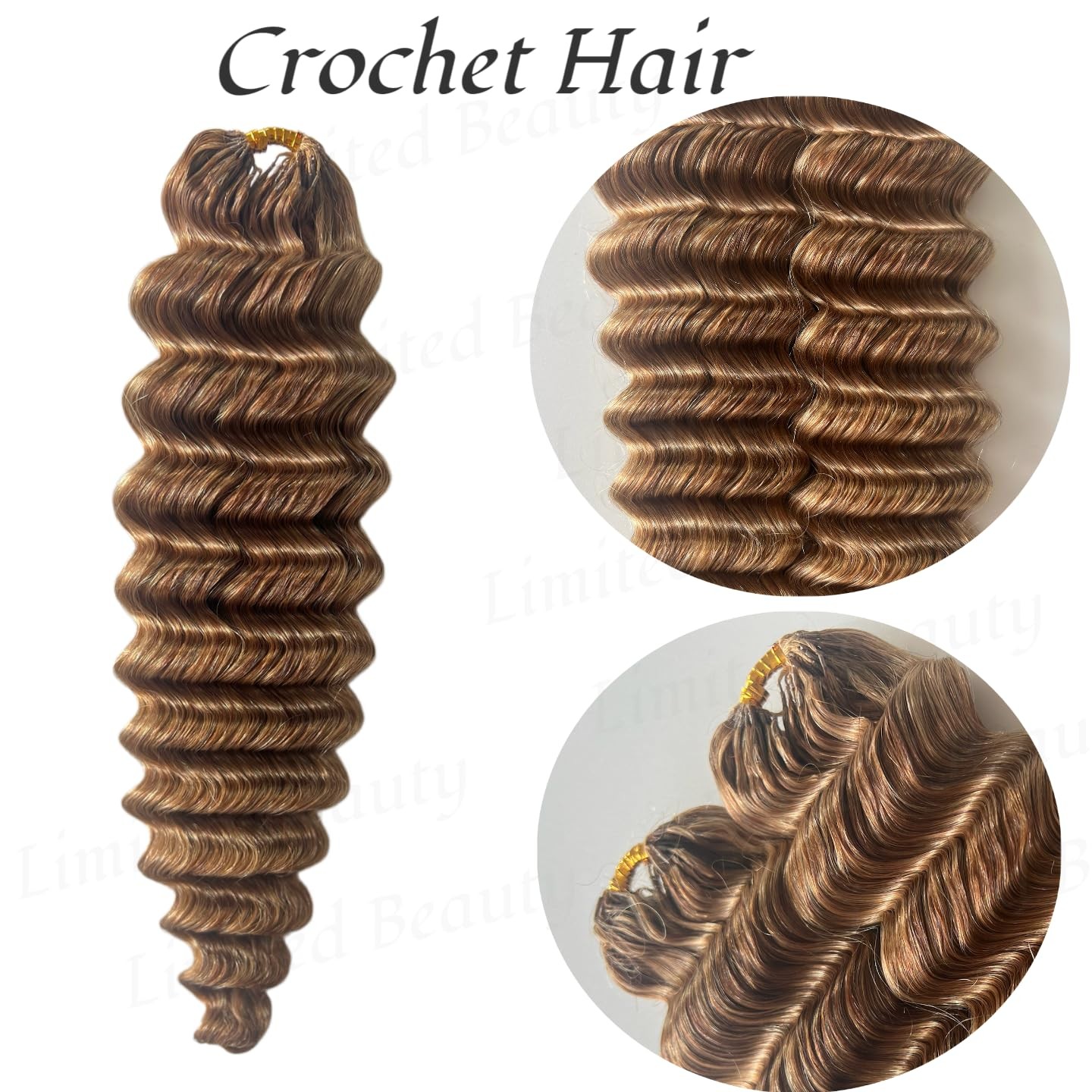 Limited Beauty Deep Wave Crochet Human Hair Extensions Honey Blonde Color 27 2