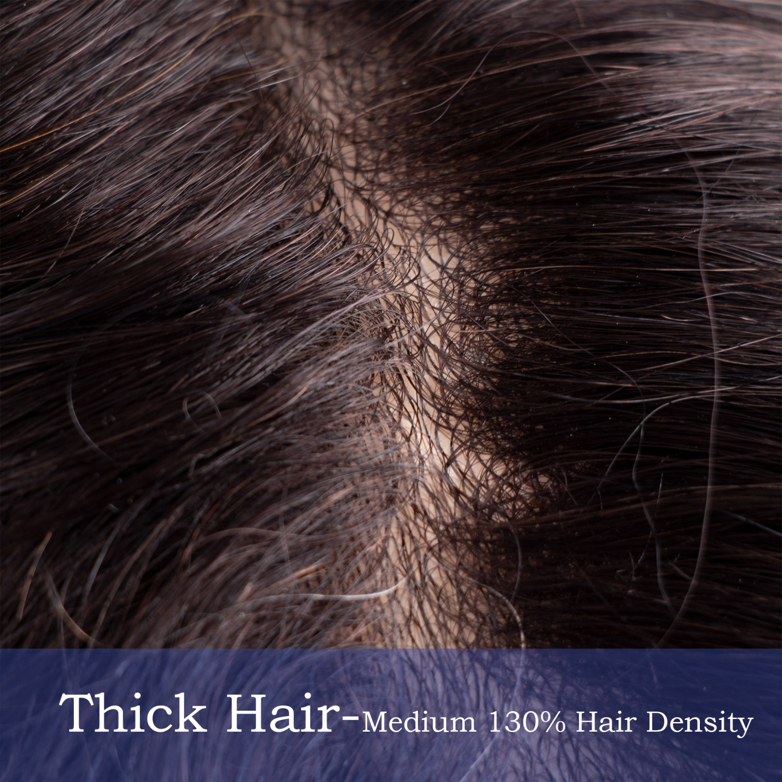 GEX Mens Toupee Hair Piece V-loop 0.12mm Thin Skin Human Scalloped Front