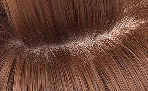 22″ Brown Long Wavy Clip in Synthetic Hair Wig Topper Piece Brown Hair Piece Wig