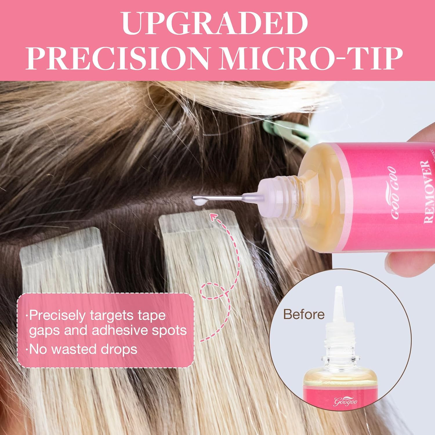 GOO GOO Tape in Extension Remover, Wig Glue Remover, Tape in Hair Extensions Adh