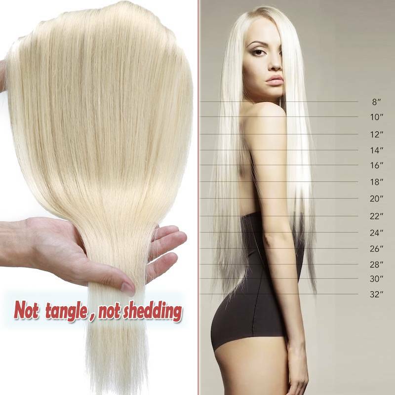 Thick Clip In Remy Human Hair Extensions Double Weft Full Head Long 200g US N322