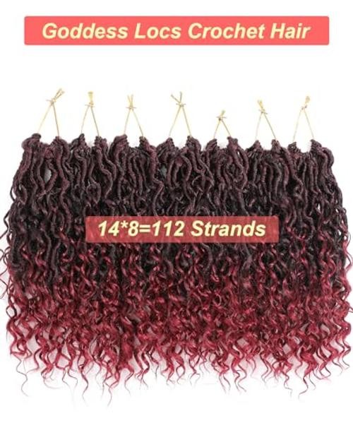 Faux Locs Crochet Hair 10 Inch Goddess Locs Ombre 10 Inch (Pack of 8) Tbug#