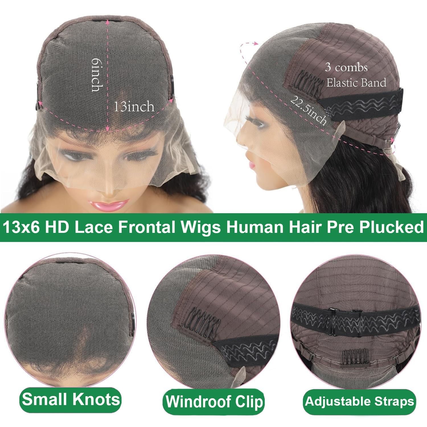 Afribye Body Wave 13X6 Hd Lace Front Wigs Human Hair 200 Density Bob Wig Human