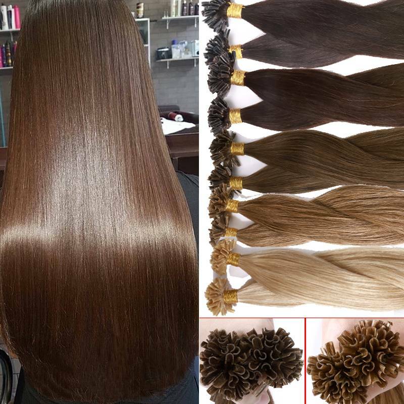 CLEARANCE Russian Remy Nail U Tip Real Human Hair Extension Thick Straight 8A 22