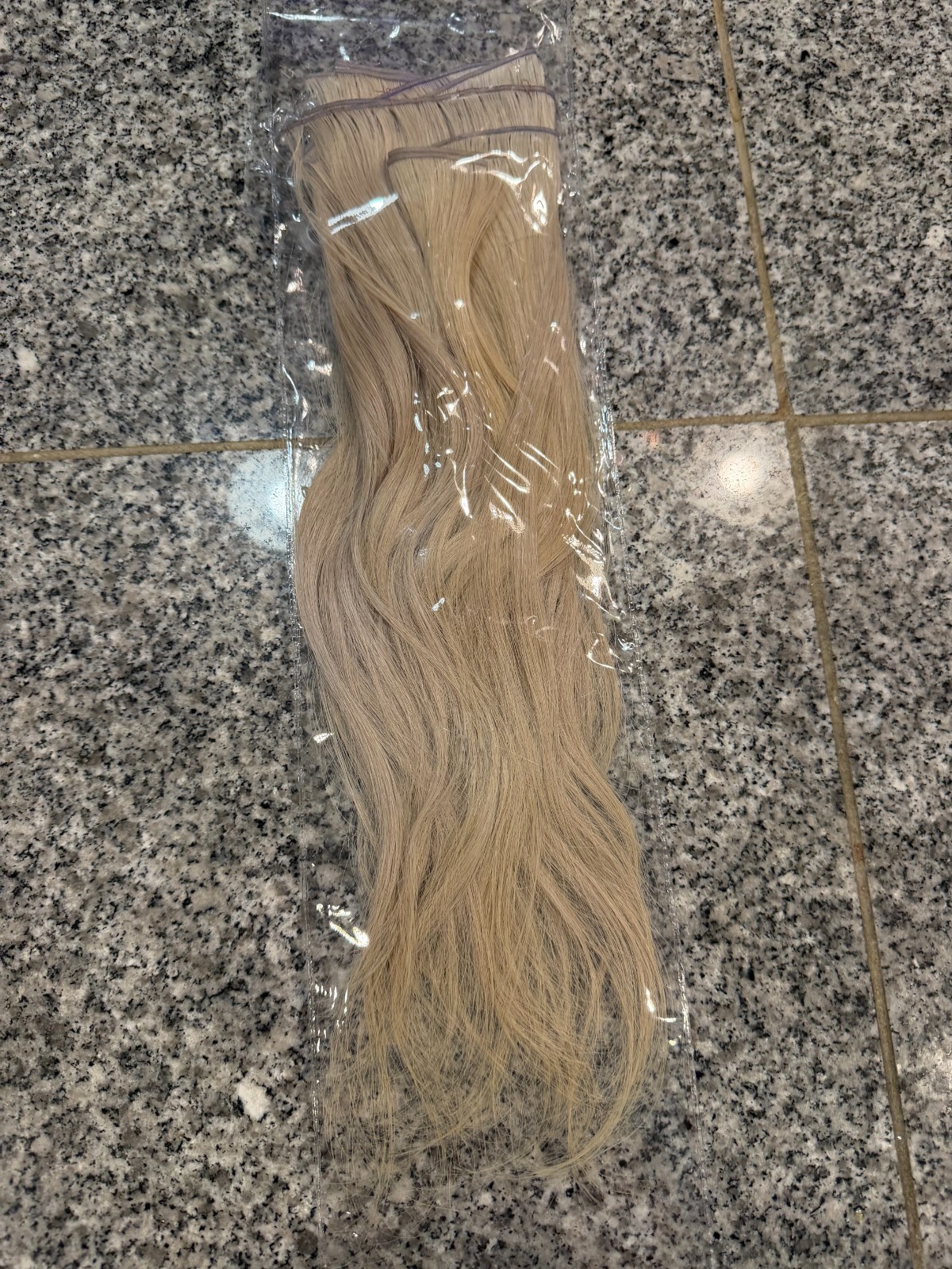 Hand Tied Hair Extensions Two Packs- Platinum Blonde Weft 14 inch