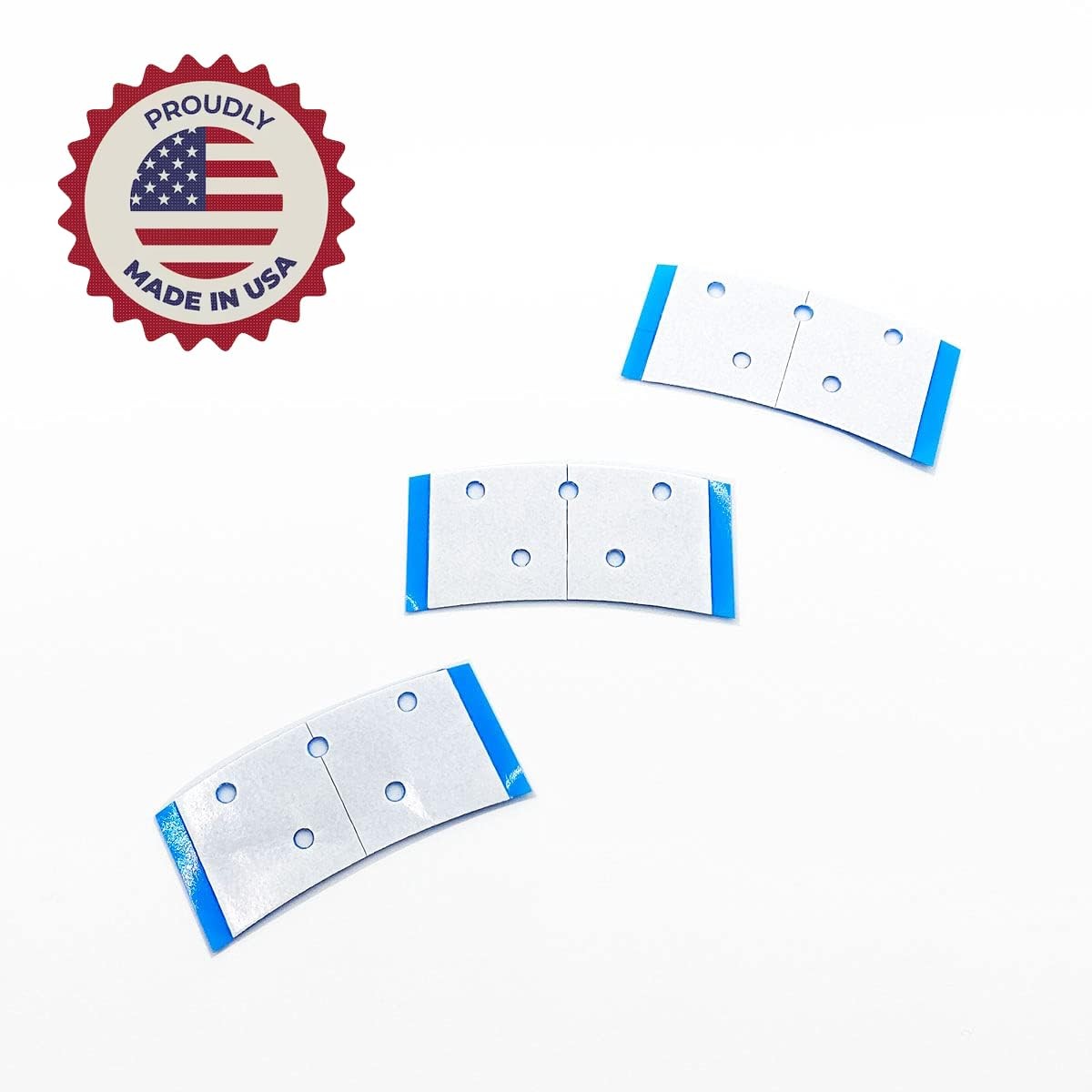 36 Pack – Made in USA – Blue Hole Punch Wig Tape Mini Strips – Double Sided A…