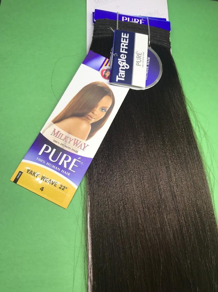 Milky Way PURE Human Hair Weave Extension Yaky_22″_#4