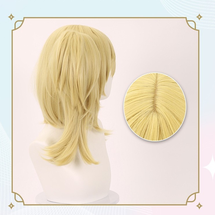Zenless Zone Zero Burnice White Cosplay Wig 35cm Blonde Red Mixed