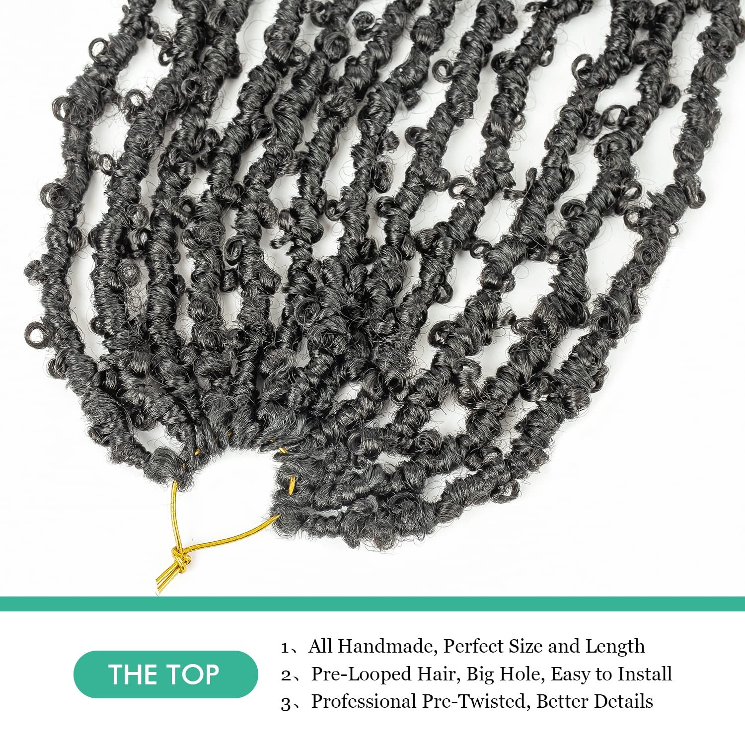 Guohui Butterfly Locs Crochet Hair 16 Inch 6 Packs Color Natural Black All