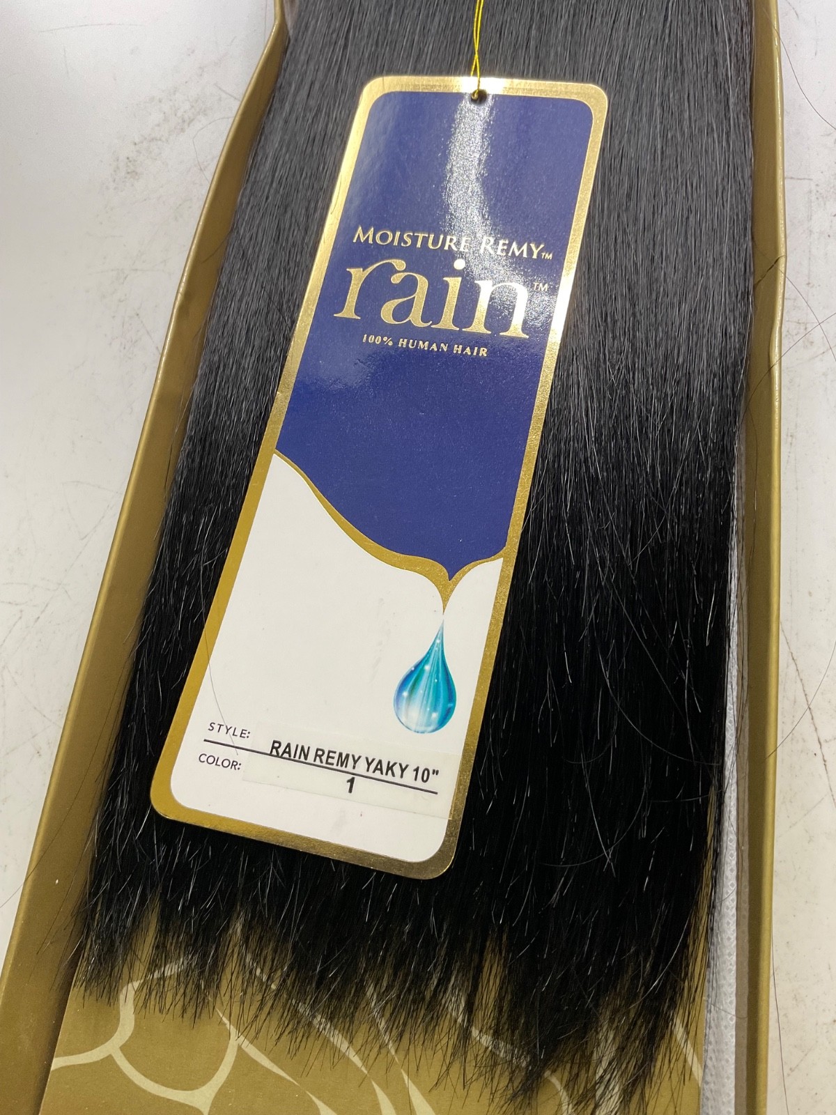 Moisture Remy Rain 100% Human Hair Rain Remy Yaky 10″ Color: 1