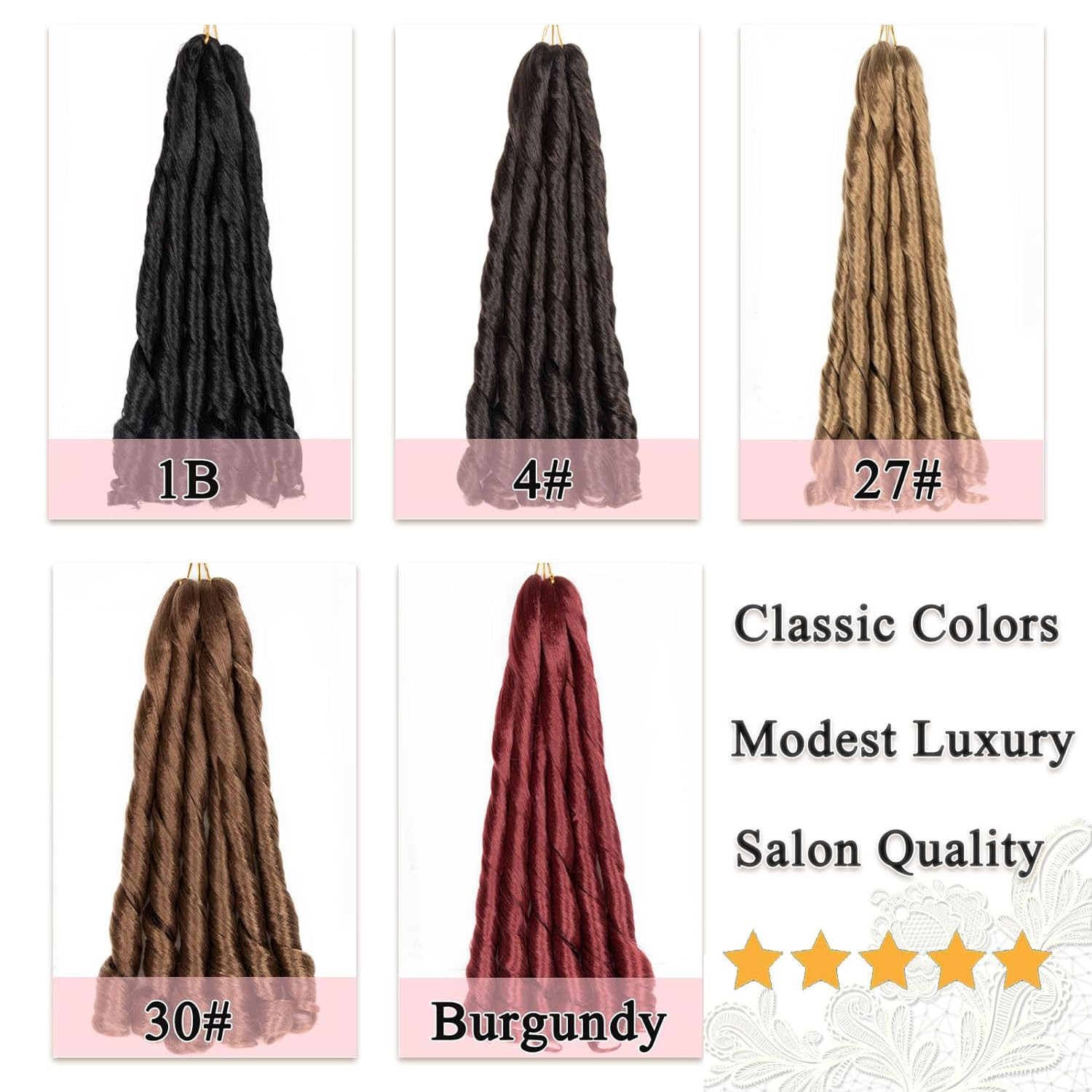 French Curl Braiding Hair 12 Inch Knotless French Curls Braids Pre-Stretched