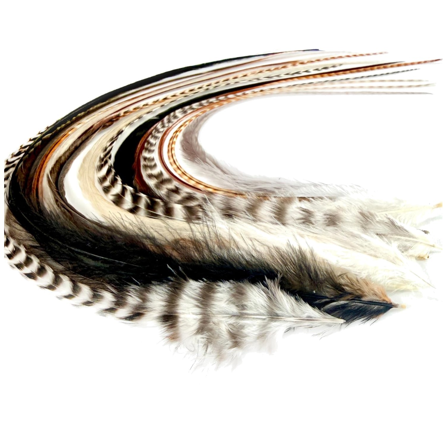 Real Rooster Feather Hair Extensions – 15 Pack