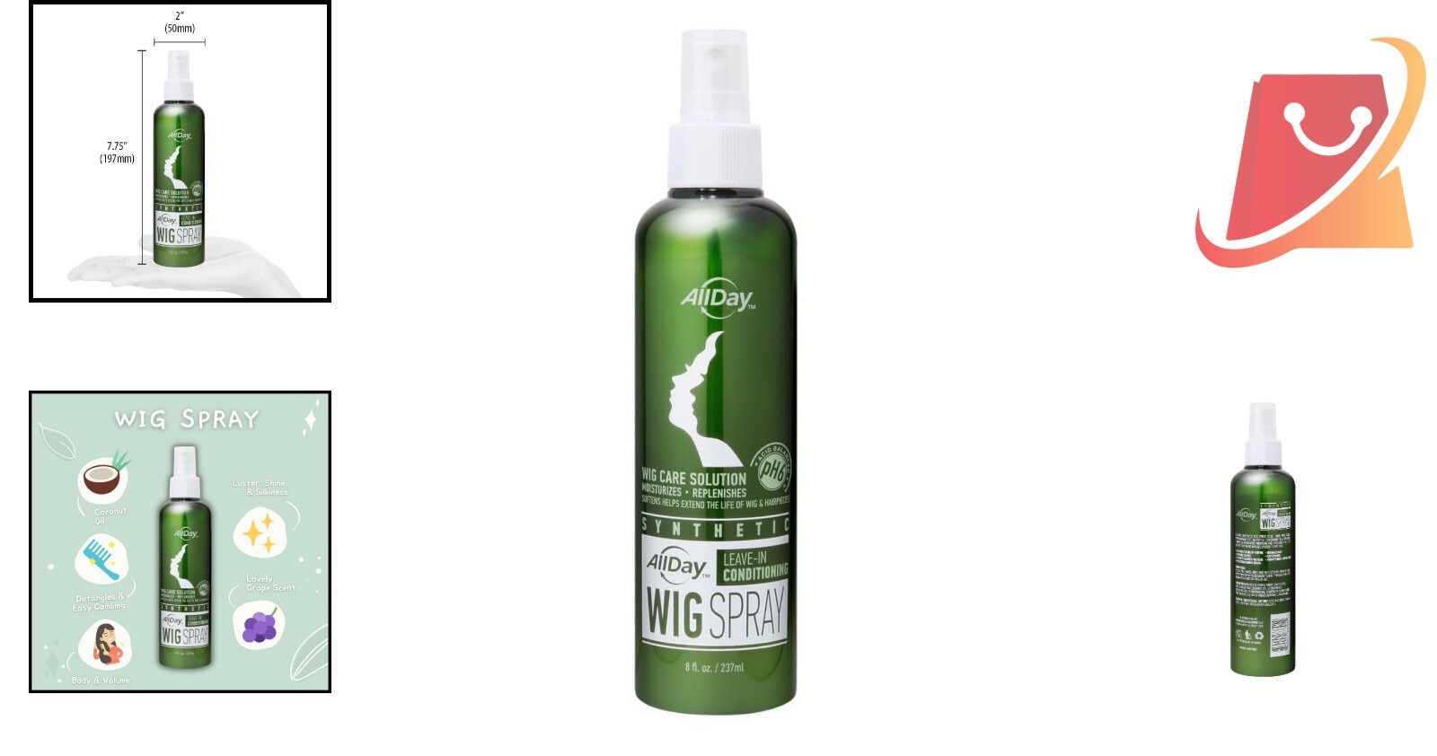 Revitalizing Synthetic Wig Spray – Grape Scented Leave-In Conditioner 8 oz