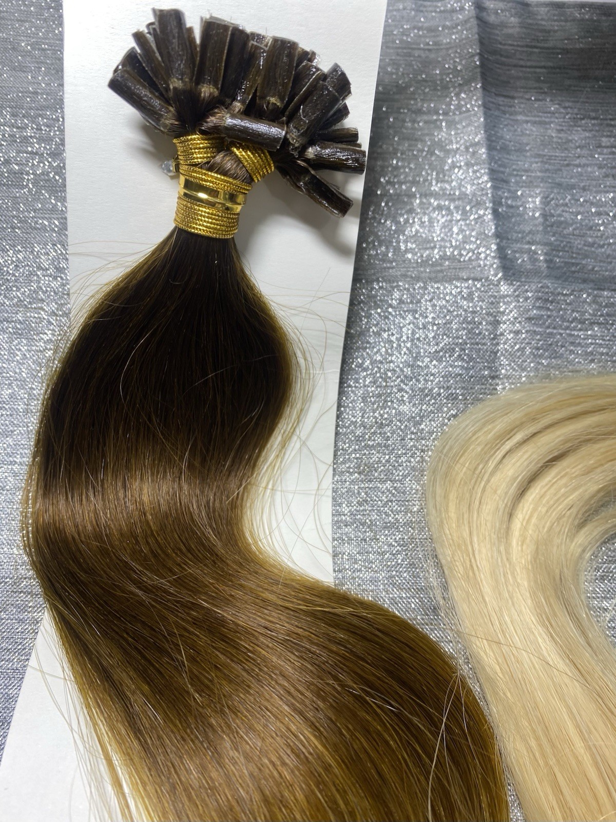 VE Sunny 22 Inch 50g U Tip Hair Extensions Remy Human Hair T4/60 Ombre Blonde