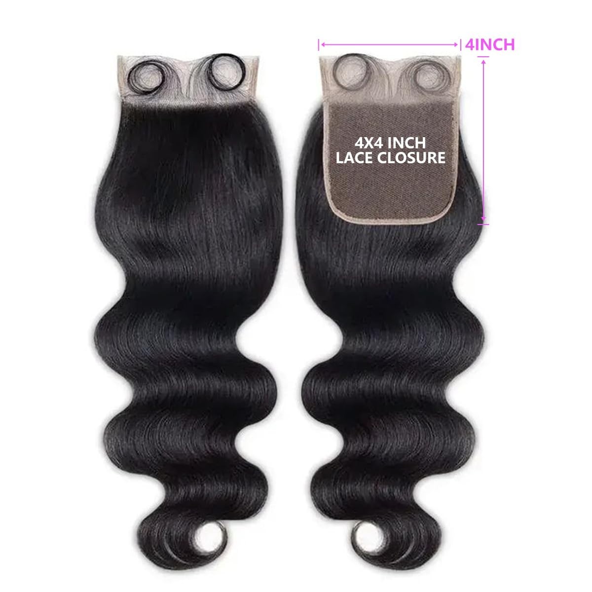 8 Inch 4×4 Lace Closure Body Wave Hair – Natural Black for Elegant Styling