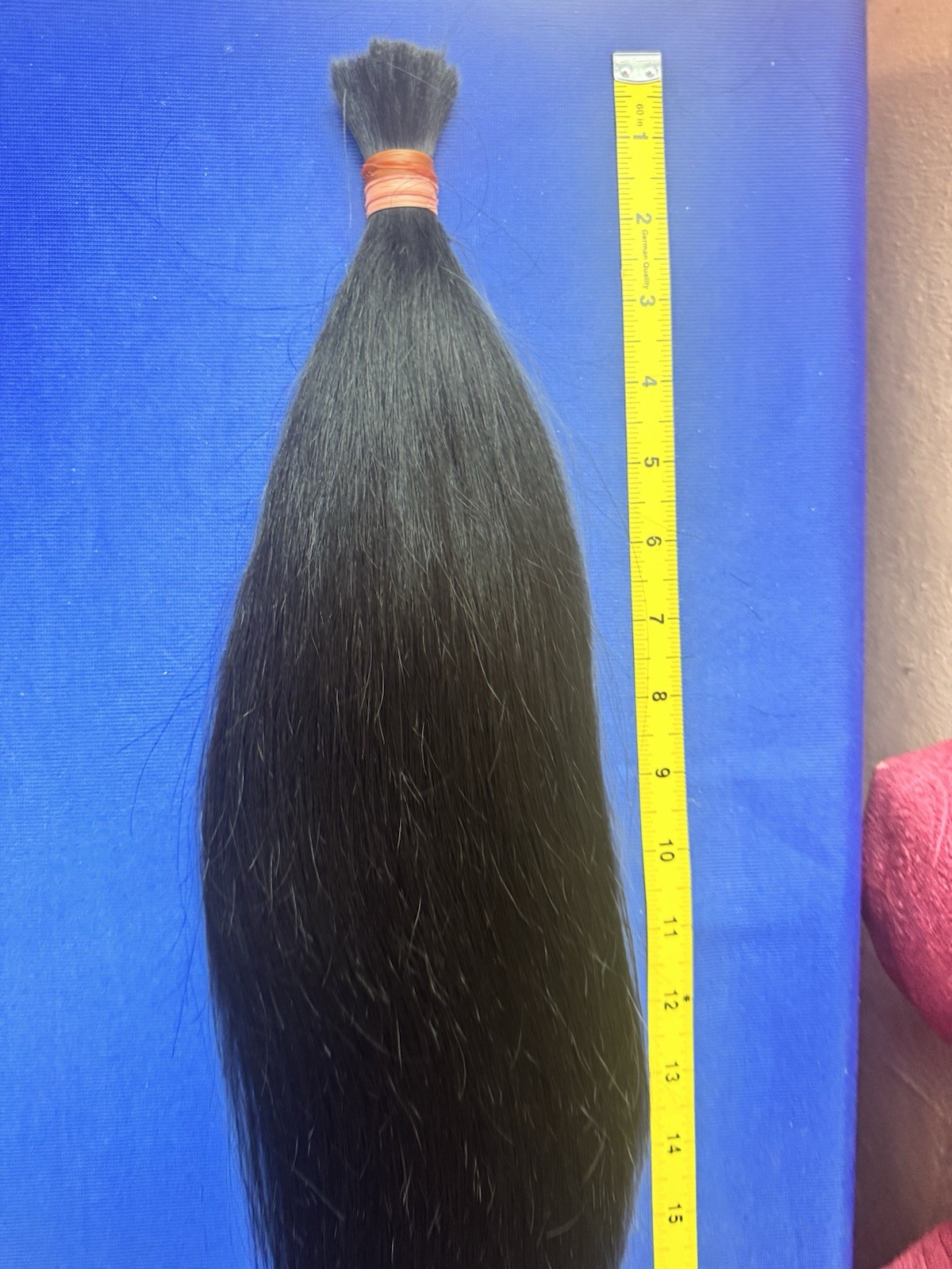 1563 Natural Black Human Hair 19 inch 82 G Long Straight Cut Hair Ponytail