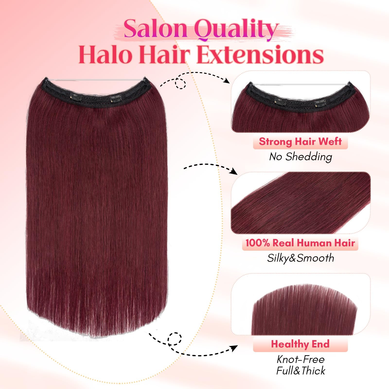 Rich Choices 100 Real Human Halo Hair Extensions For Women Remy Halo Extension