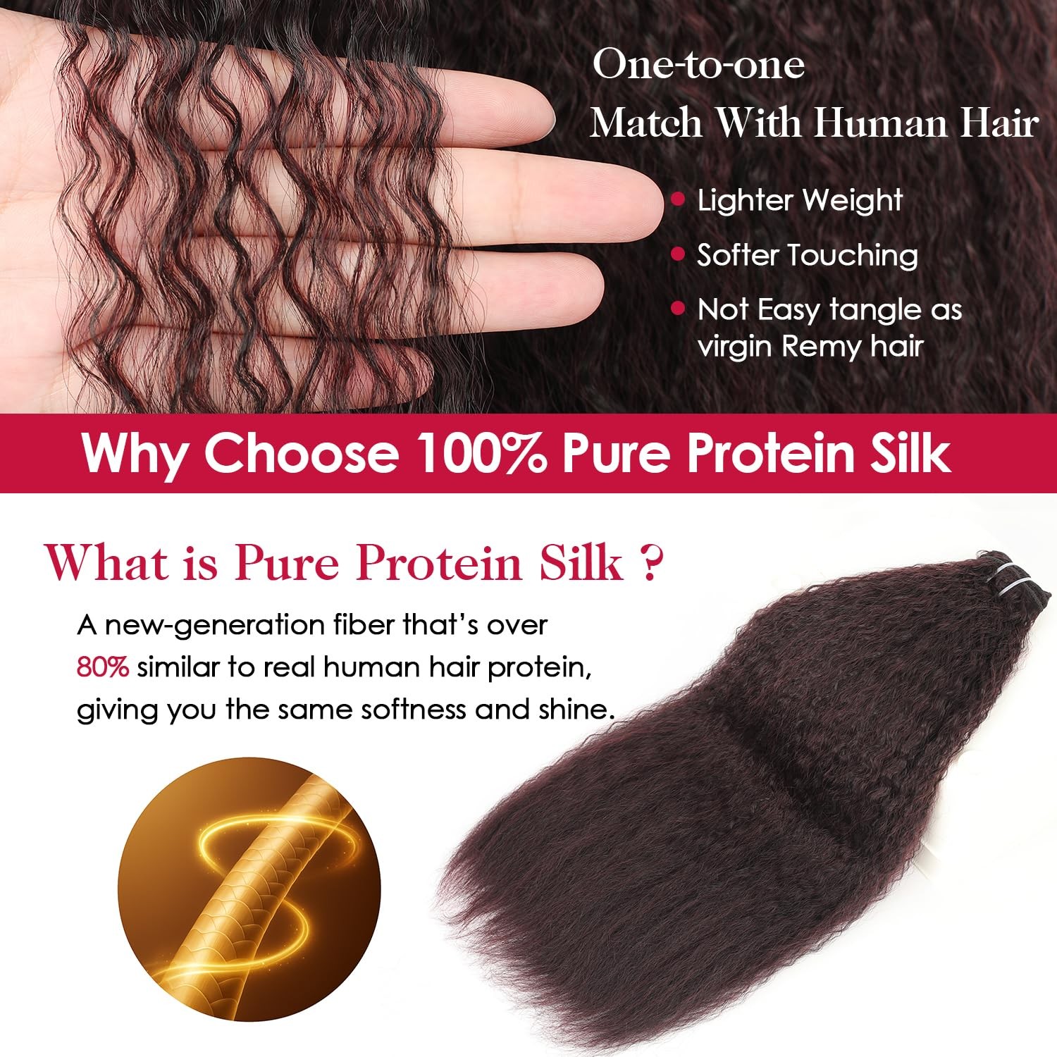 Olqzjzj Kinky Straight Clip In Hair Extensions24Inch 200G 8Pcs100 Pure Protein