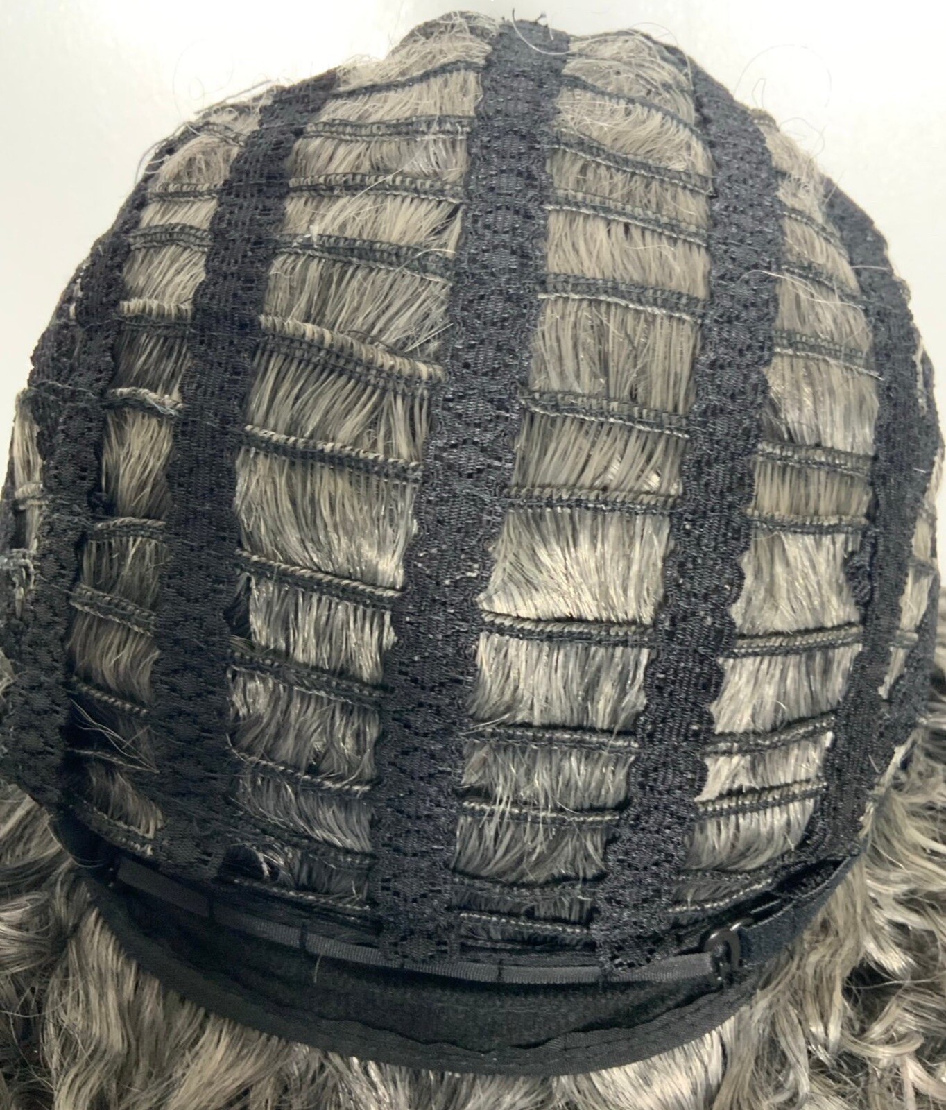 NEW Synthetic Wig Silver Rooted All-Over Spiral Curls MidLength Sz Average 8-18