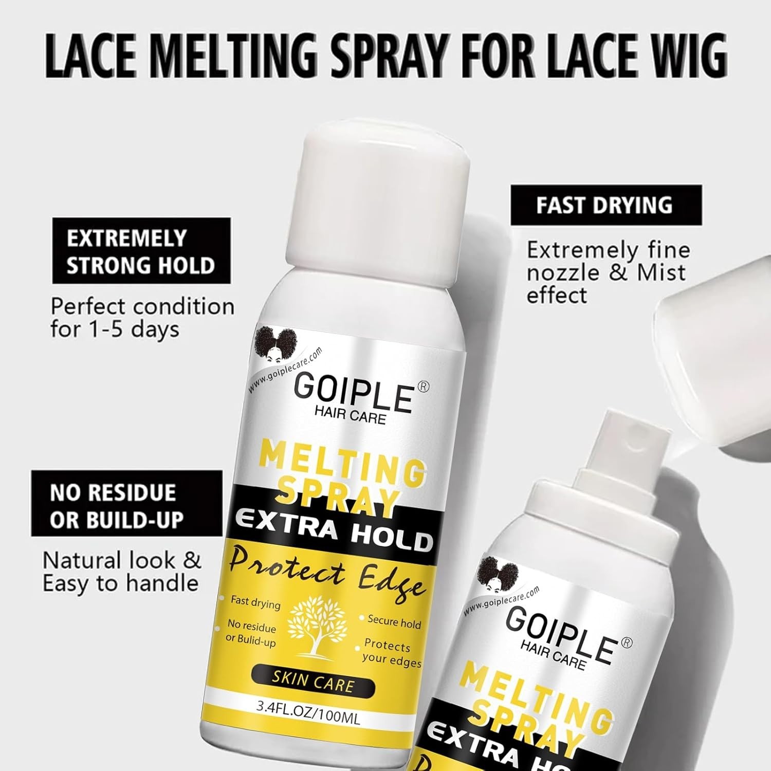 Invisible Lace Melting Spray – Strong Waterproof Wig Adhesive for All-Day Hold