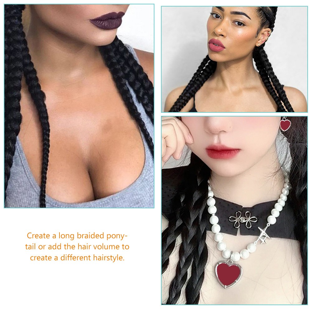 2Pcs Easy to Wear Synthetic Braided Ponytail Extension for Cosplay and Events
