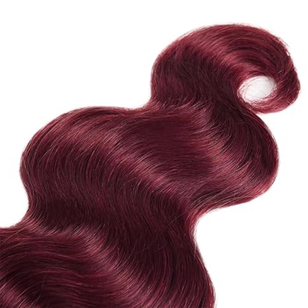 BilltiiWW Color 99j Body Wave Bundles Burgundy Body Wave Bundles 8a Grade Double