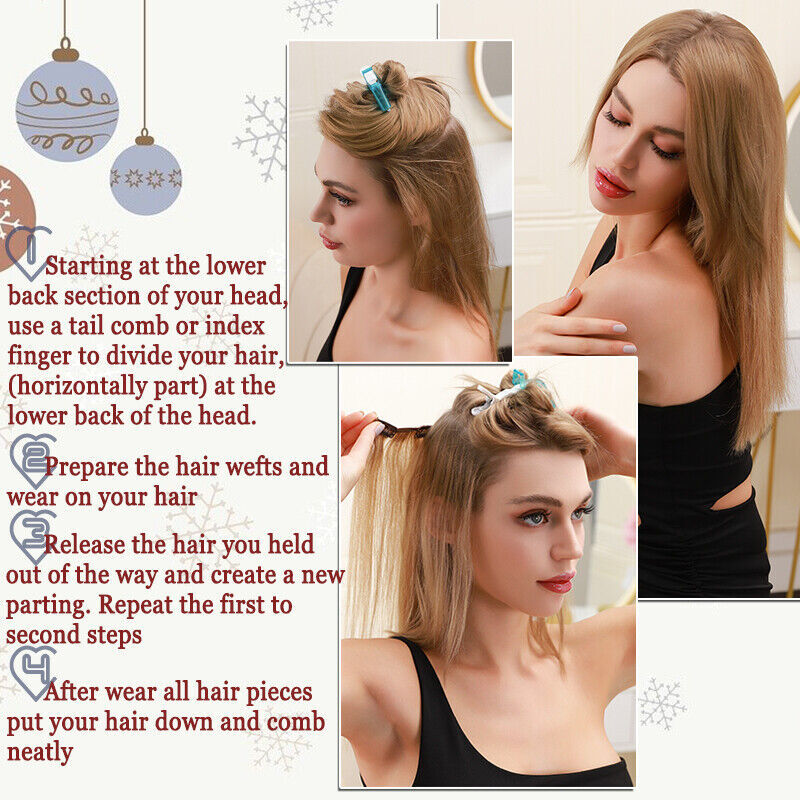 CLEARANCE Clip In 100% Remy Human Hair Extensions Full Head Highlight 16-24″ 9A
