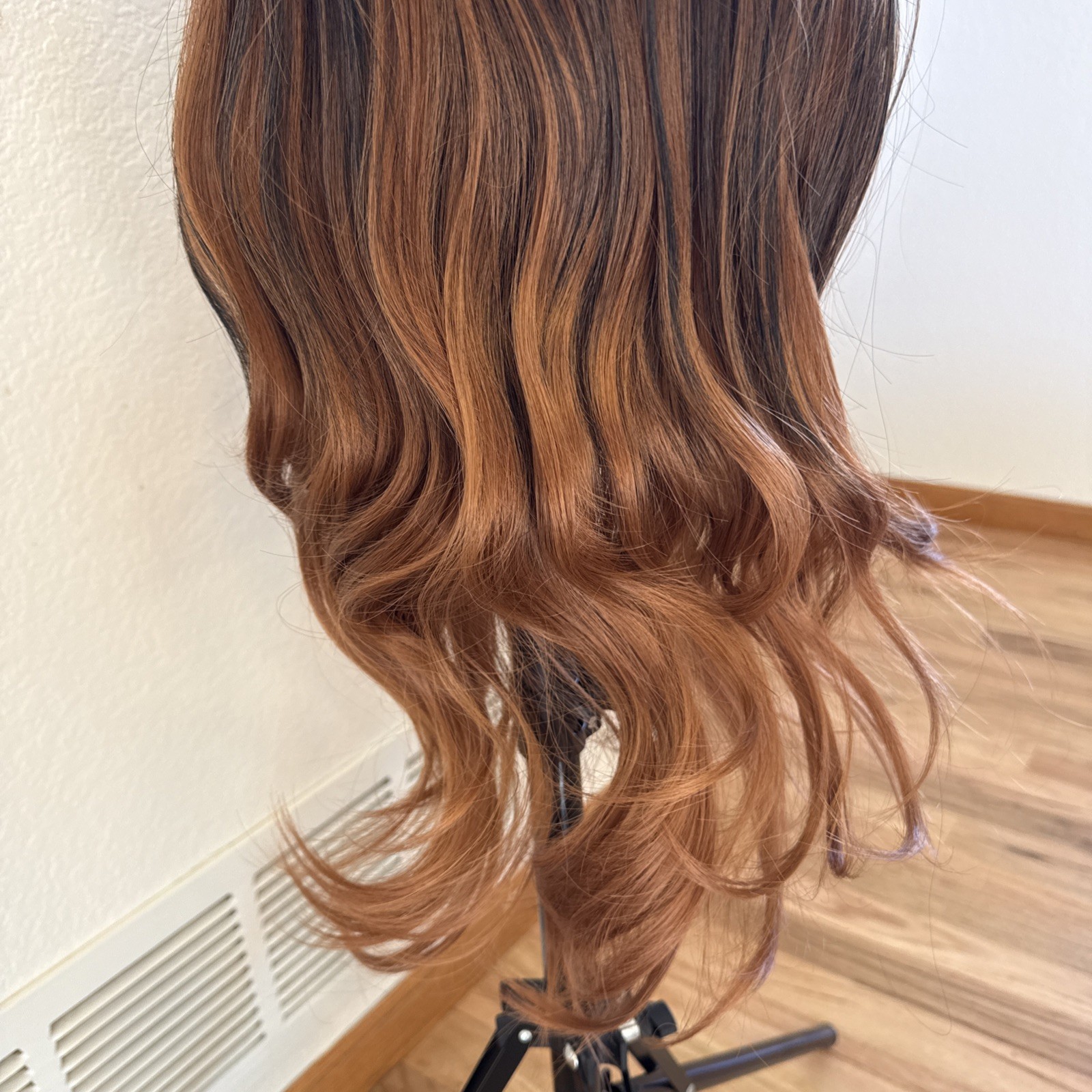 Lace Front Dark Brown With Auburn Tips 28” Long Very Beautiful Wig 172