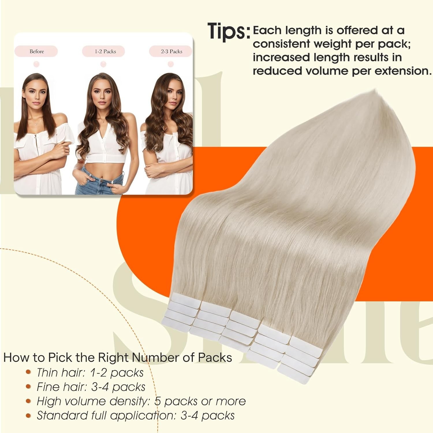 Hair Extensions Human Hair Tape Ins Short 12 Inch Blonde Remy Thick Ends