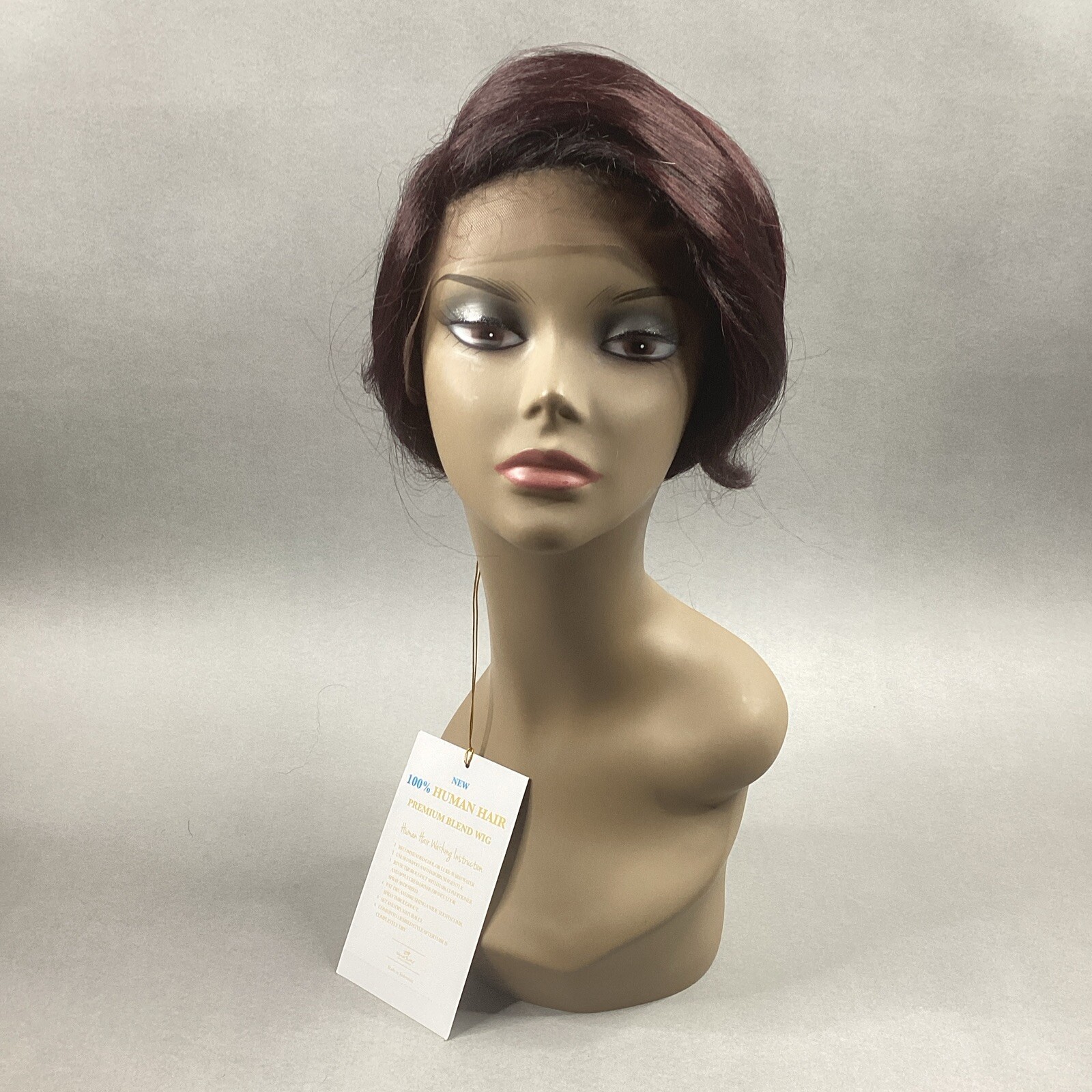 H/H Avanza Short Straight #S1B/112 Black Burgundy 100% Human Hair Blend Full Wig