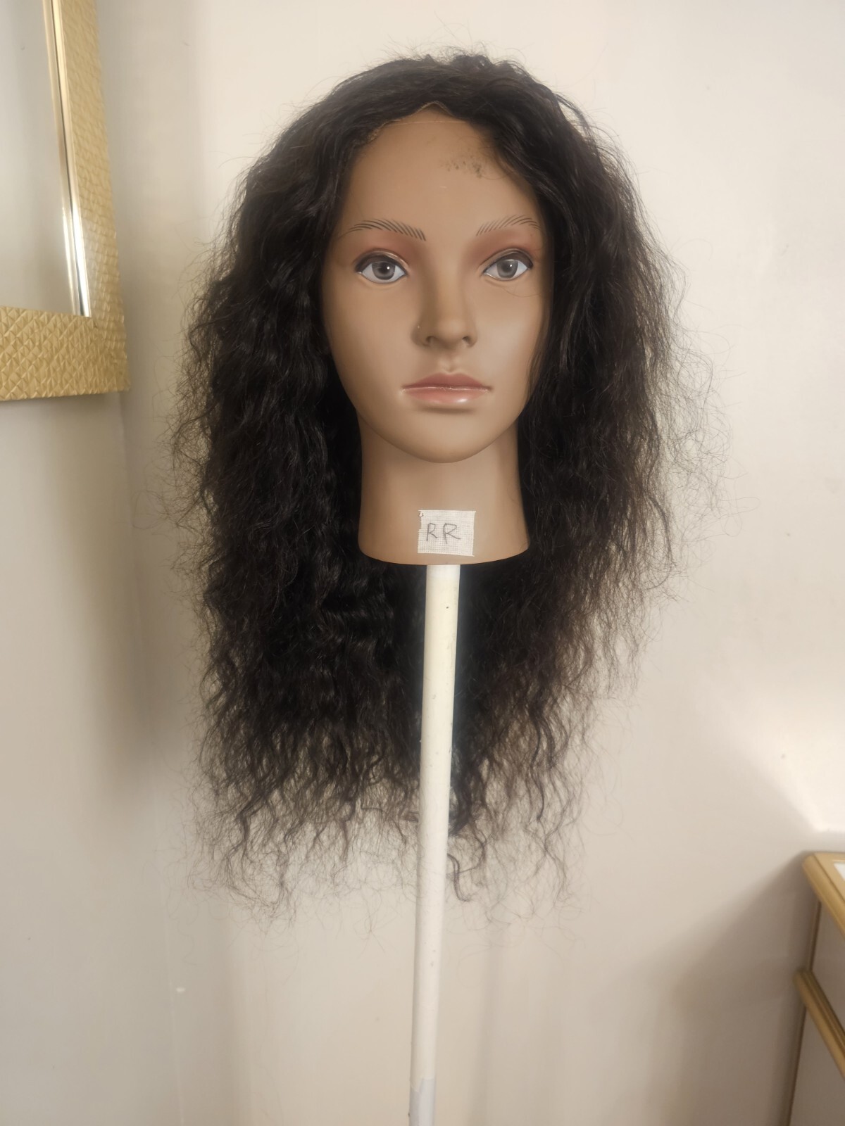 High Quality regular Top Black 24″ Water Wave 150% Virgin Human Hair Lace Wig
