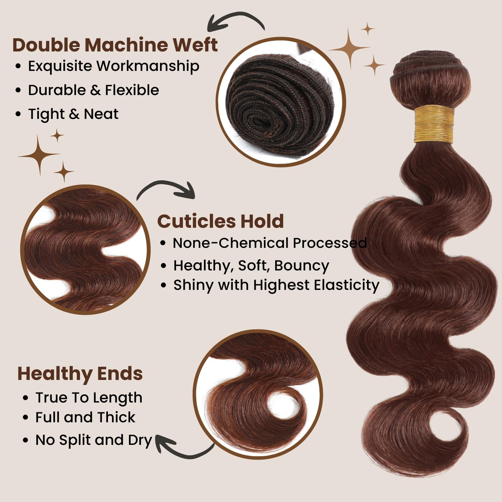 Alher 4 Chocolate Brown Bundles 2X6 Long Deep Part Closure 14 16 1814 In Dark