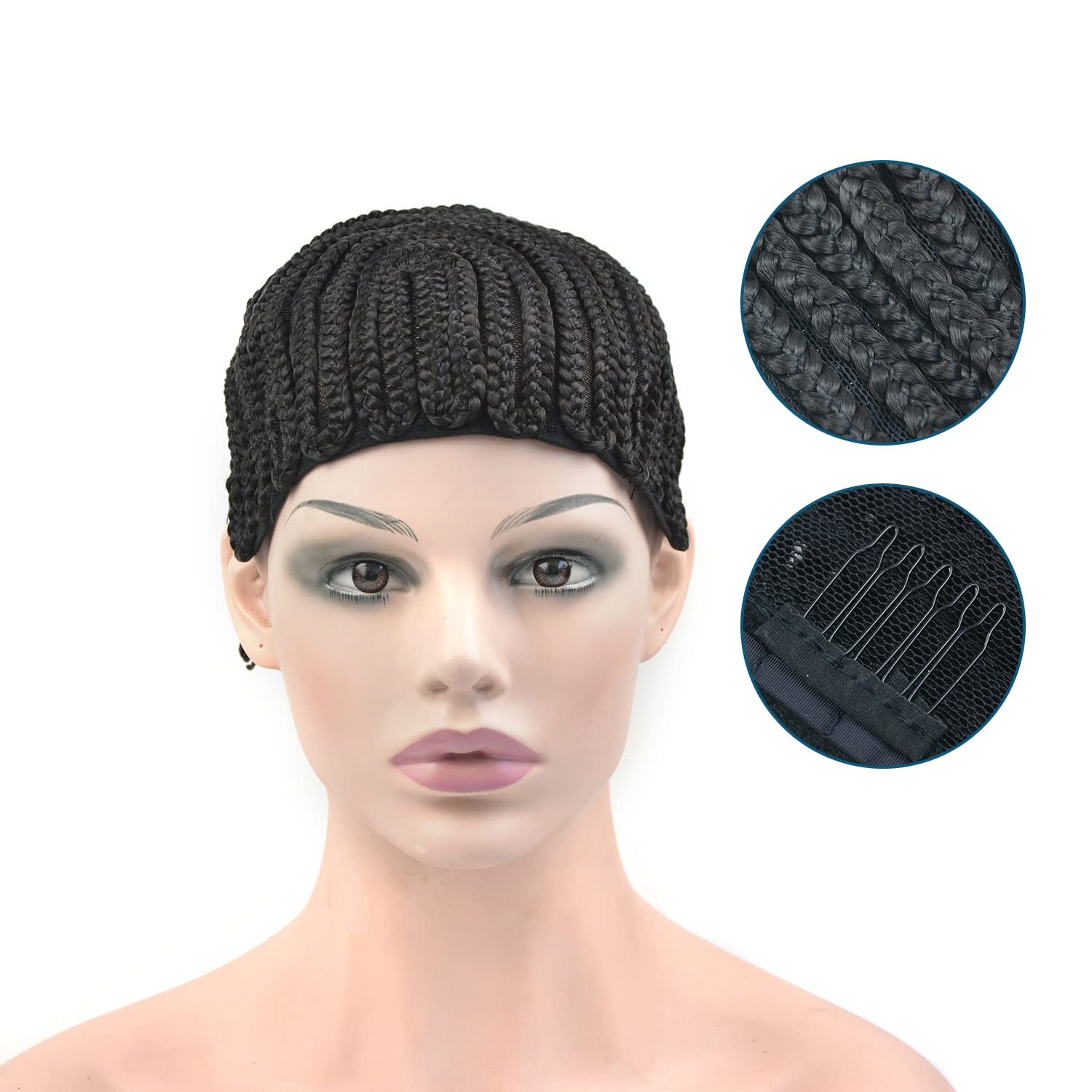 YTBYT Braided Wig Caps Cornrows Wig Caps Braided Cap with Adjustable Straps f…