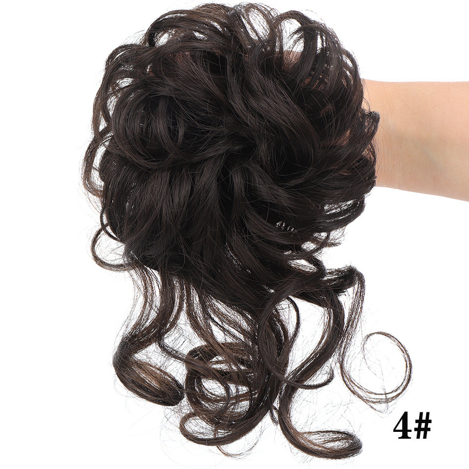Natural Curly Messy Bun Hair Piece Scrunchie Updo Hair Extensions Real as Human